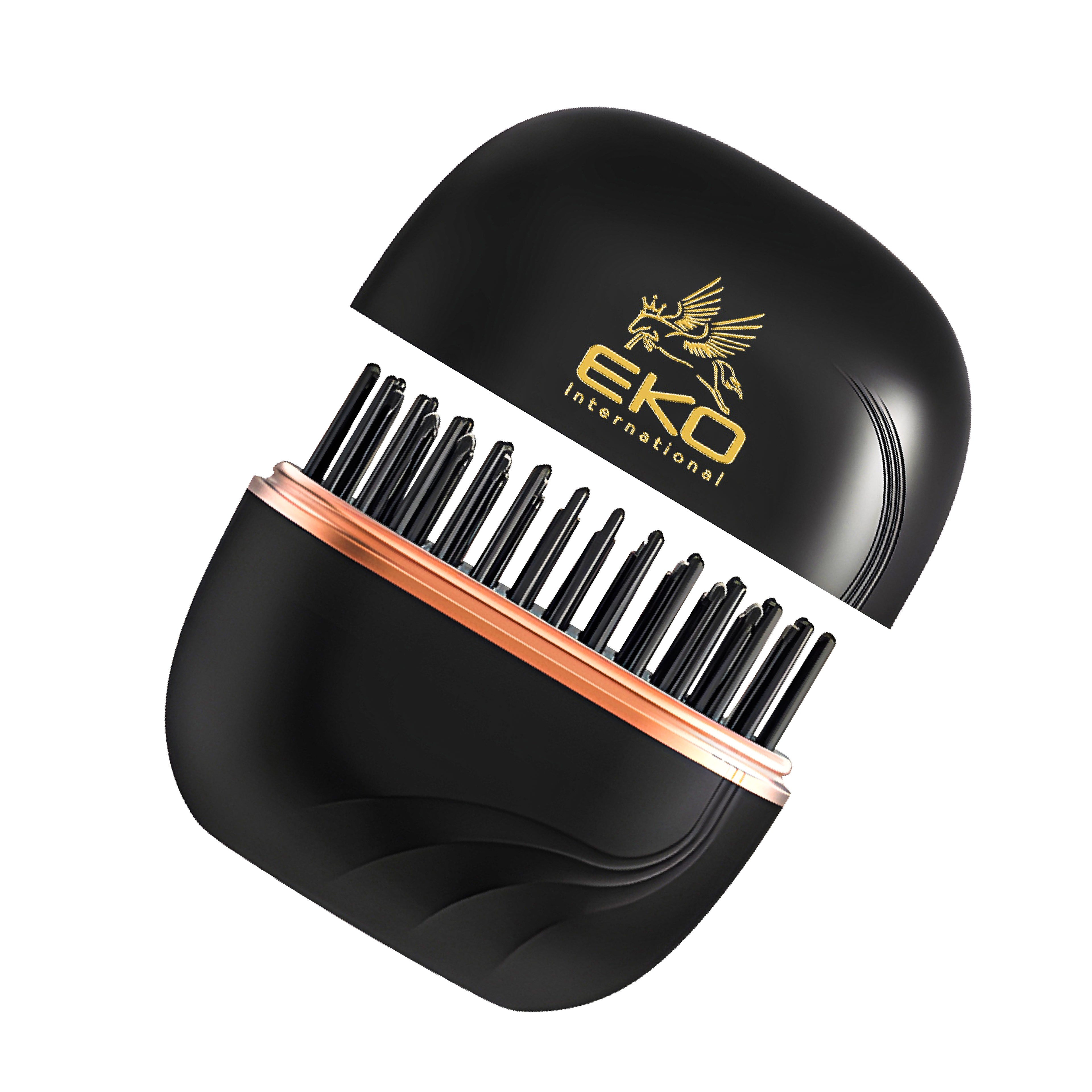 EKO Portable Mini Hair Straightener Brush – Cordless, Rechargeable, Ceramic Coating