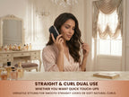 EKO Portable Mini Hair Straightener Brush – Cordless, Rechargeable, Ceramic Coating